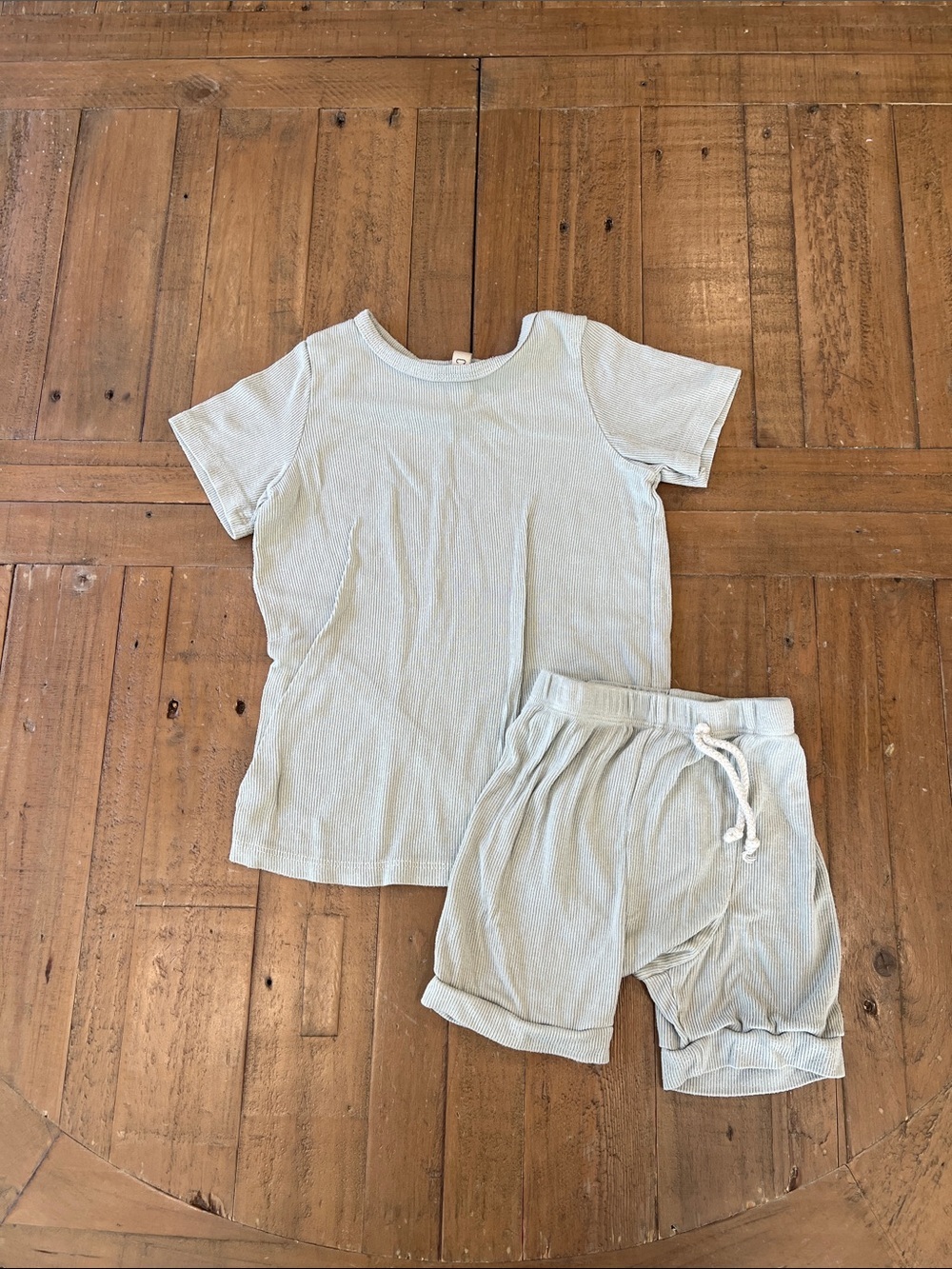 Childhoods mint ribbed short sleeve tee and shorts set 5T made in the USA